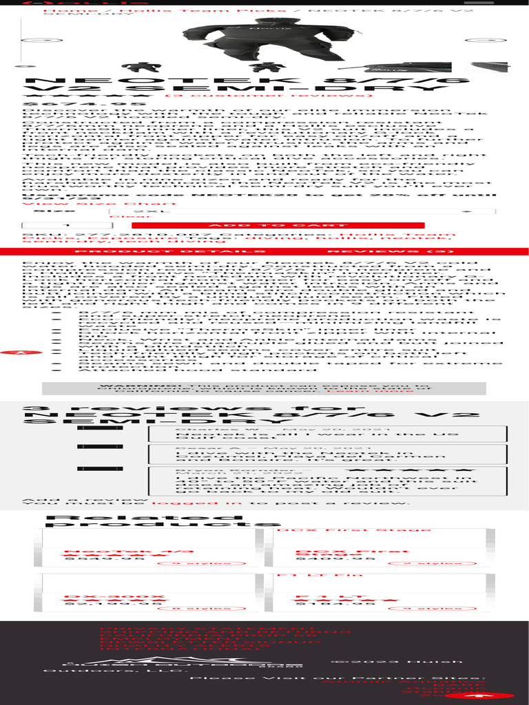 NeoTek 8/7/6 V2 Semi-Dry Suit Overview | PDF | Underwater Diving