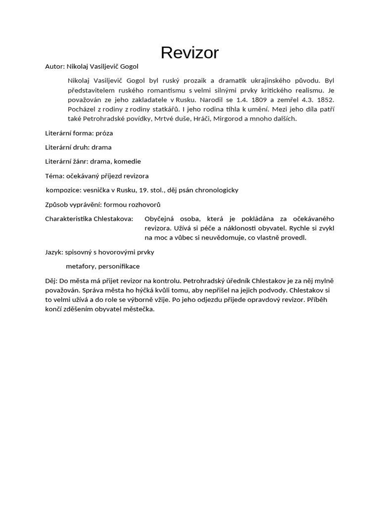 Revizor | PDF