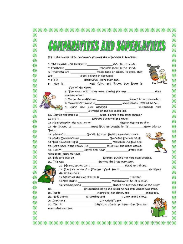 RULES FOR COMPARATIVES AND SUPERLATIVES PDF visual data 5