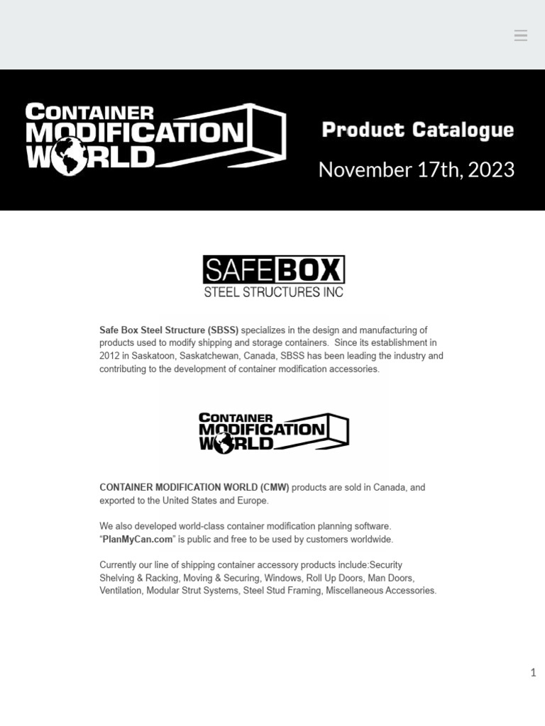CONTAINER MODIFICATION WORLD Nov-17-2023 - 4 | PDF | Framing ...