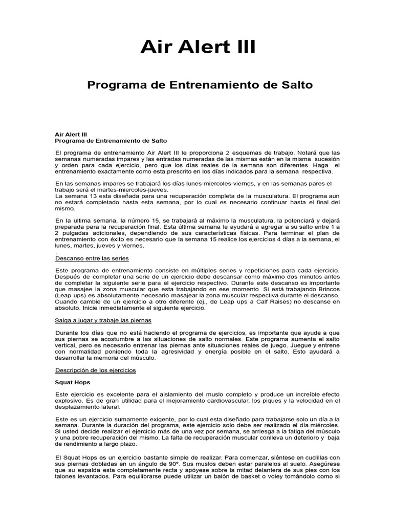 Programa de Entrenamiento Air Alert III | PDF | Salud y bienestar
