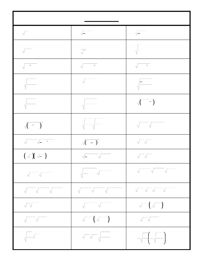 Ejercicios De Simplificación De Radicales Pdf Ajedrez