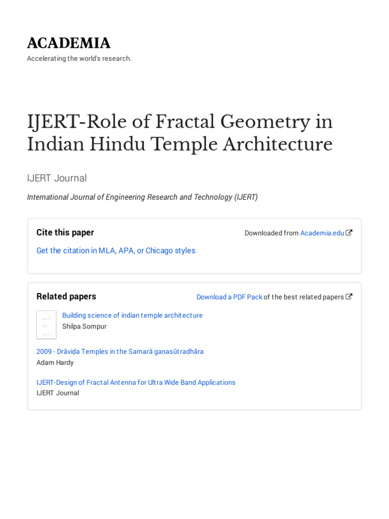 Fractal Geometry in Hindu Temples | PDF | Fractal | Geometry