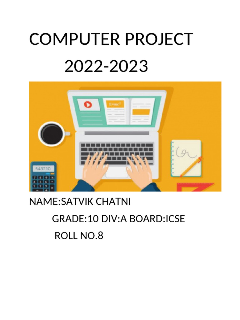 Computer Project | PDF | Teaching Methods & Materials | Computers