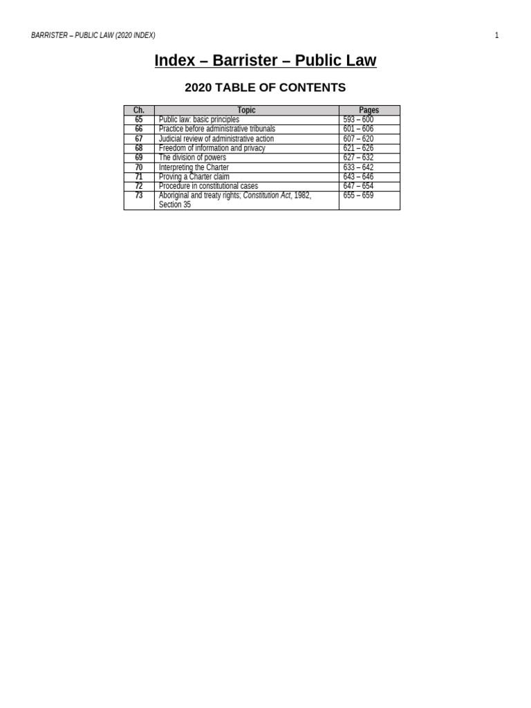 Index - Barrister - Public Law | PDF | Administrative Law | Alternative ...