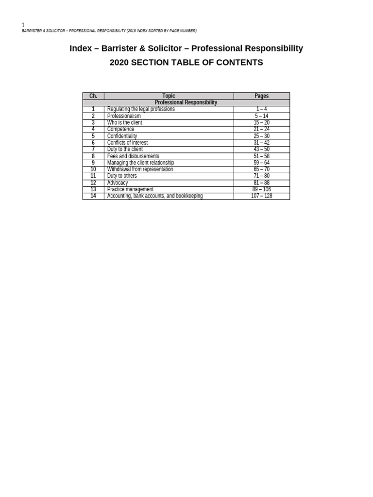Index - Barrister and Solicitor - Professional Responsibility | PDF ...