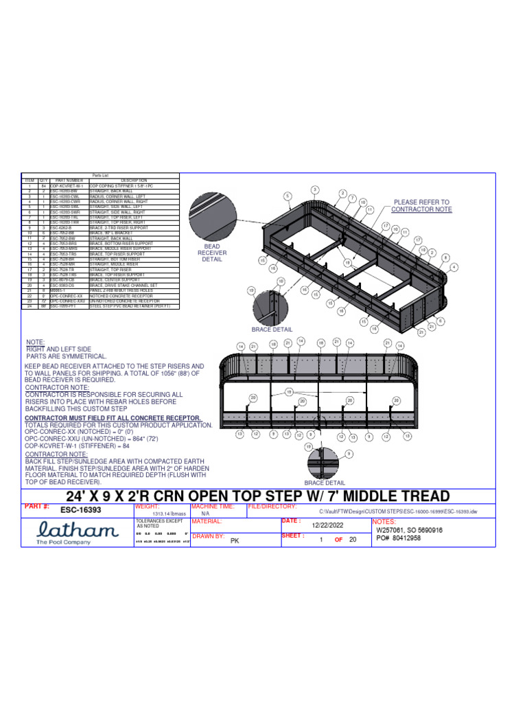 Custom 24' Open Top Step Design | PDF | Stairs | Civil Engineering