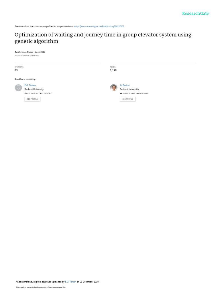 Elevator Optimization Using Genetic Algorithm | PDF | Elevator ...
