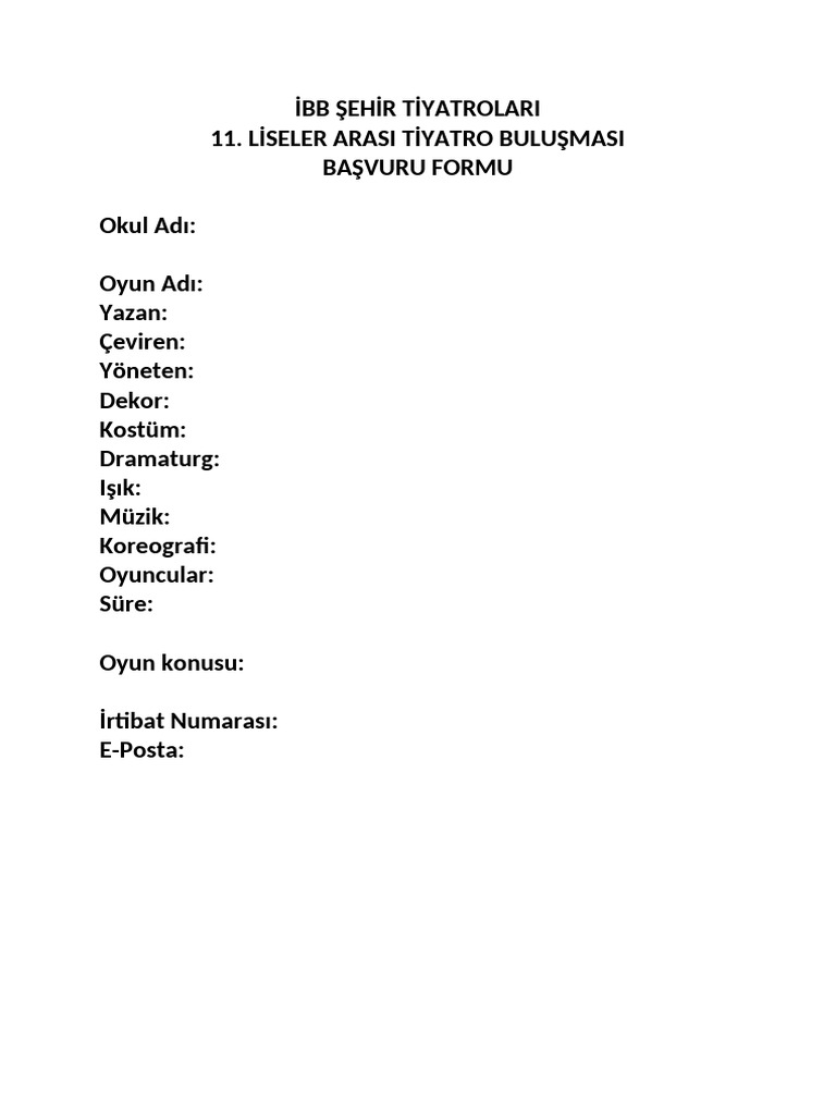 Lise basvuru formu pdf