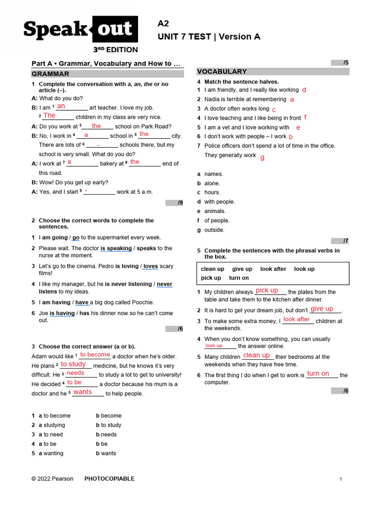 So3 A2 Unit Test U7a PDF | PDF | Linguistics