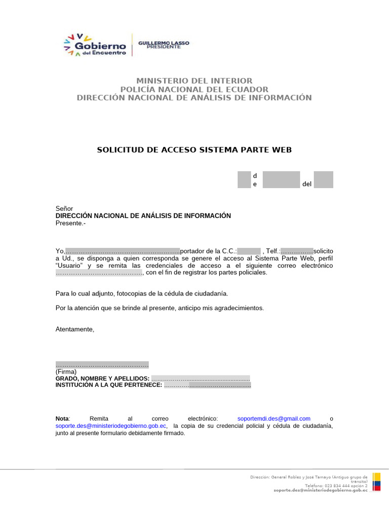 Solicitud Acceso Parte Web | PDF
