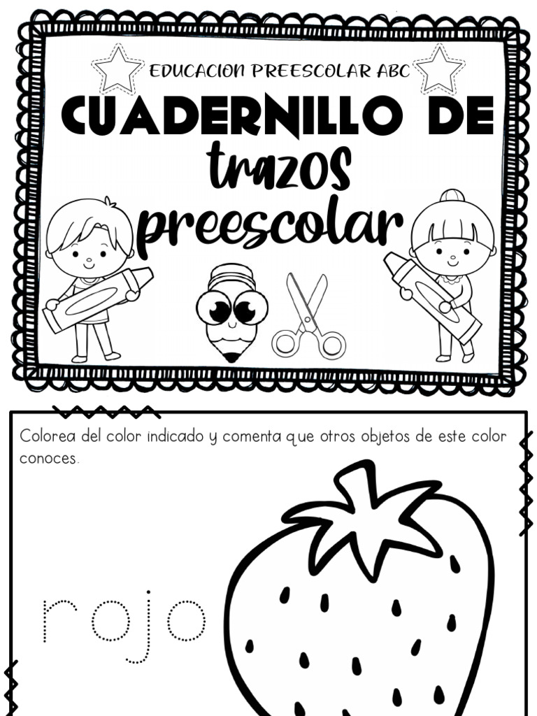 Cuadernillo de Trazos y Colores Preescolar | PDF | Color | Amarillo