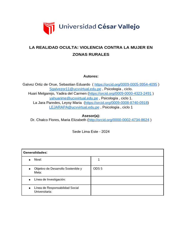 Violencia de Género en Zonas Rurales | PDF | Desigualdad social ...