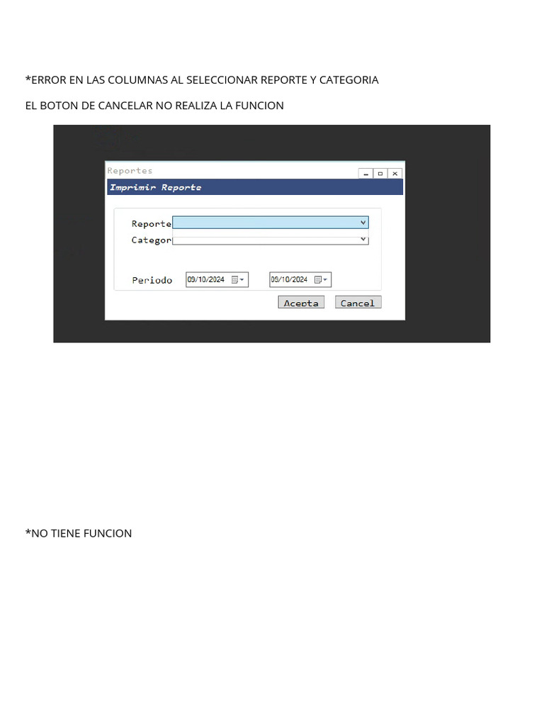 Errores Comunes en Reportes y Funciones | PDF