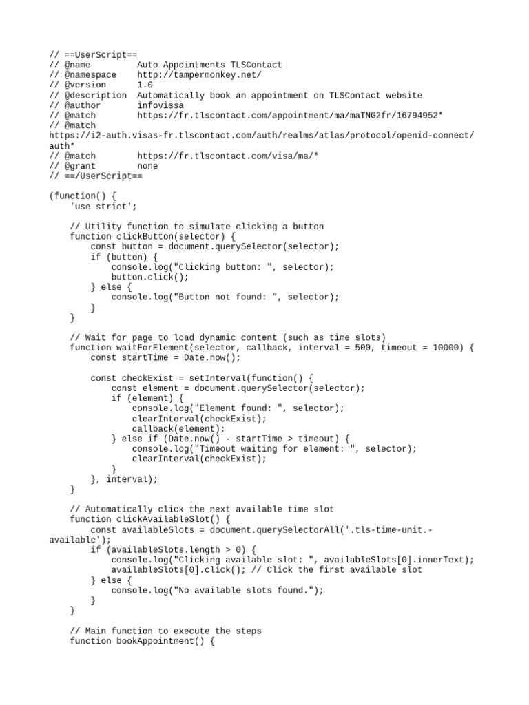 Auto Appointment Booking for TLSContact | PDF | Computing