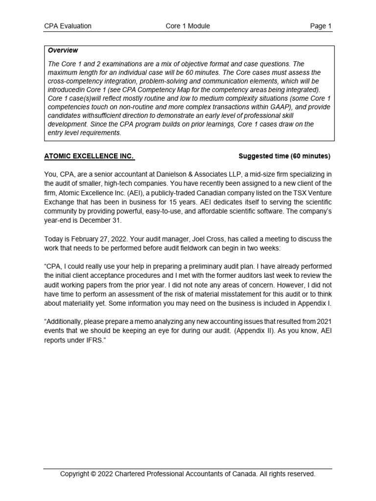 G10249 EC Core 1 Atomic Excellence | PDF | Audit | Certified Public ...