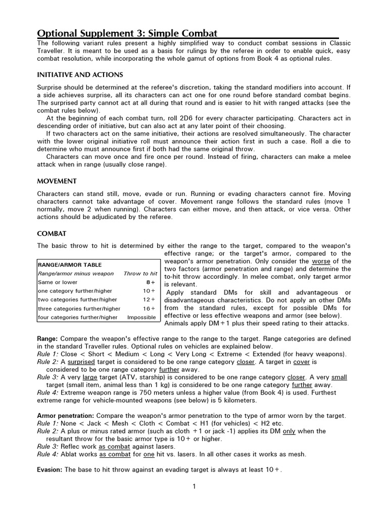 Simple Combat V1006 Pdf Armour