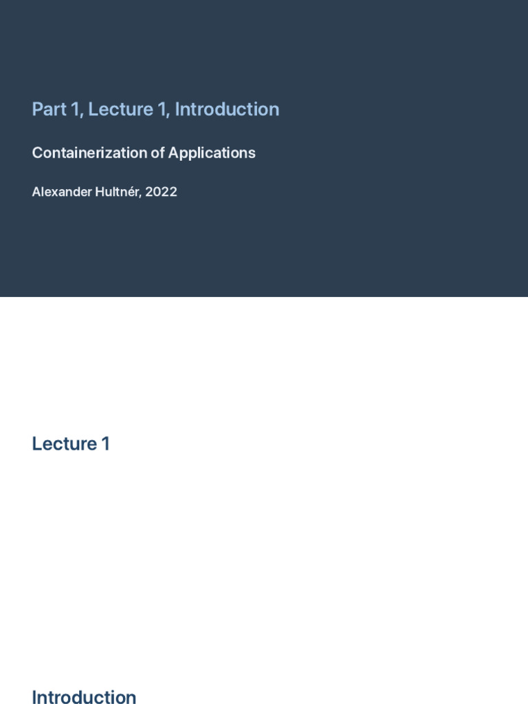 Containerization P1 L1 Pdf Linux Distribution Linux