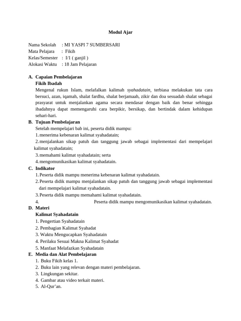 Modul Ajar Fikih Bab 2 | PDF | Karier & Perkembangan