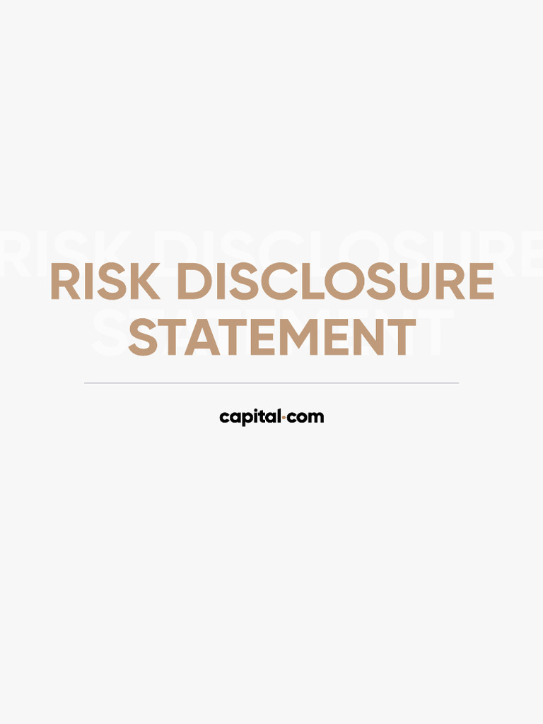Risk Disclosure Statement Pdf Contract For Difference Economies