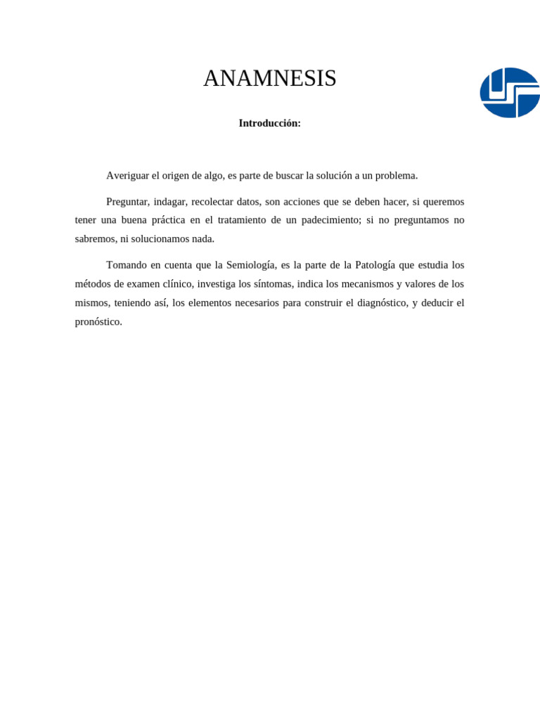 Importancia de la Anamnesis en Veterinaria | PDF | Diagnostico medico ...