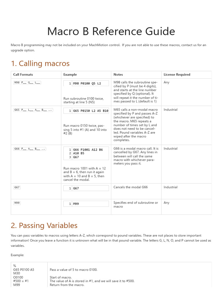 Macro B Programming and Variables Guide | PDF | Trigonometric Functions ...