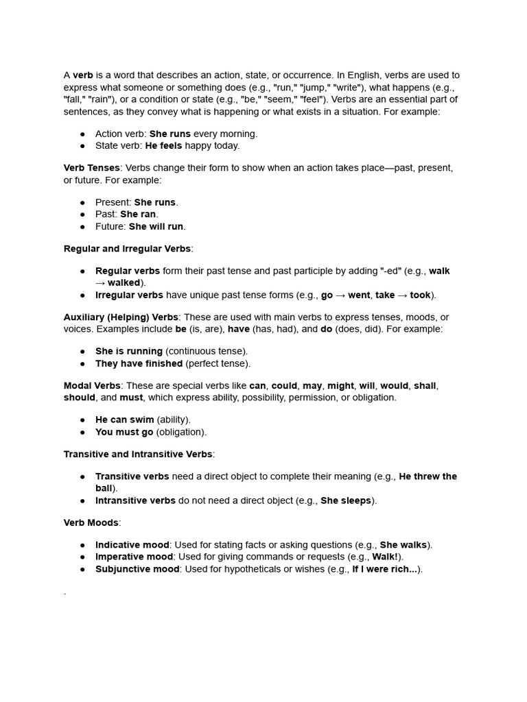 Verbs | PDF