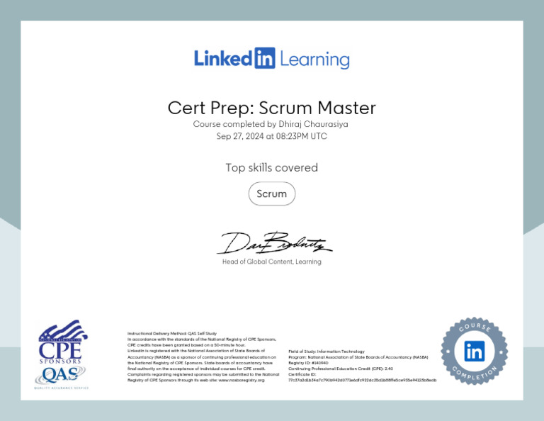 Scrum Master Cert Prep Course | PDF