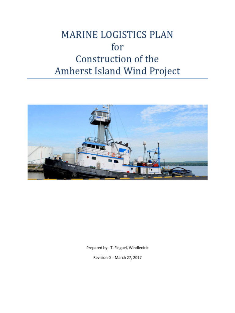 Marine Logistics for Amherst Island Wind Project | PDF | Underwater ...