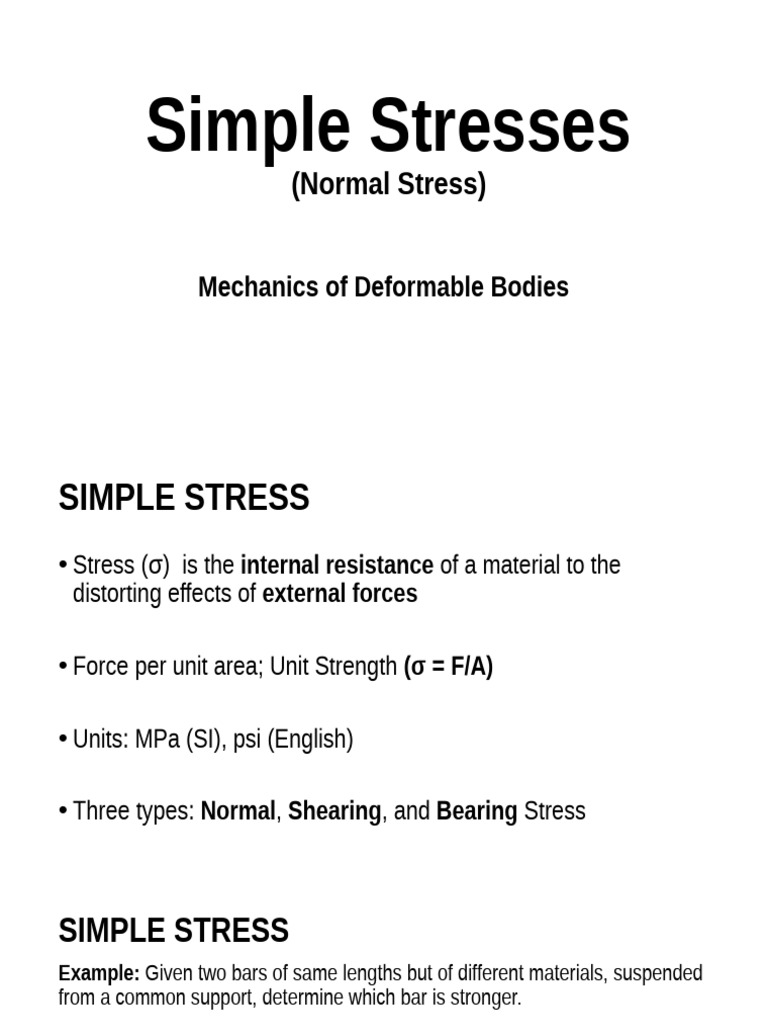 Simple Stresses | PDF