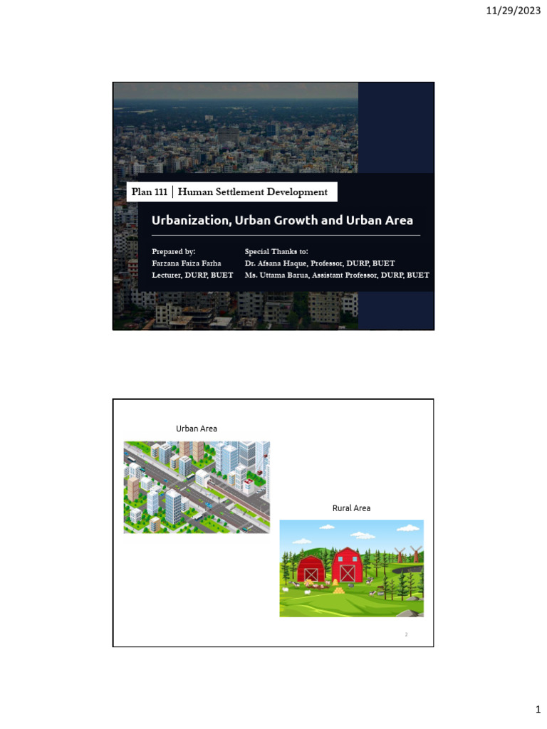 Plan 111 Topic 1 Urban Area Urbanization Urban Growth | PDF | Urban ...