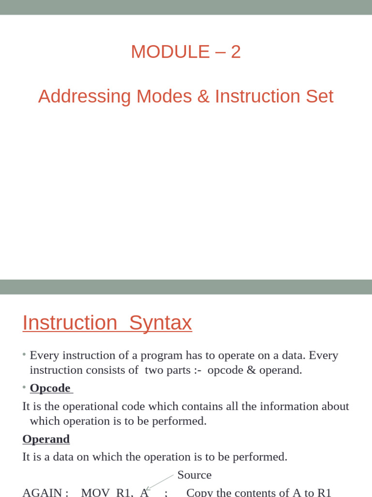 Addressing Modes and Instruction Set Overview | PDF | Binary Coded ...