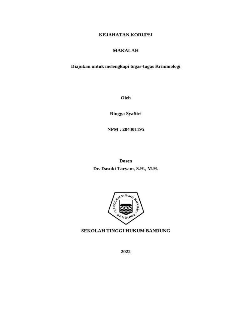 Makalah tentang korupsi pdf