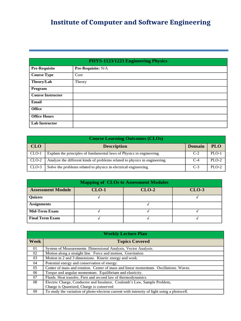 CDF COURSE Engineering PHYSICS Theory   Lab PDF Electricity Momentum