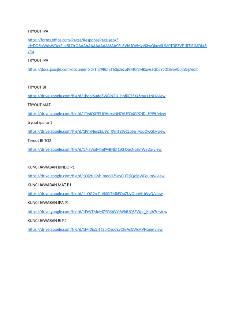 Kumpulan Soal Tryout 2020 Pdf