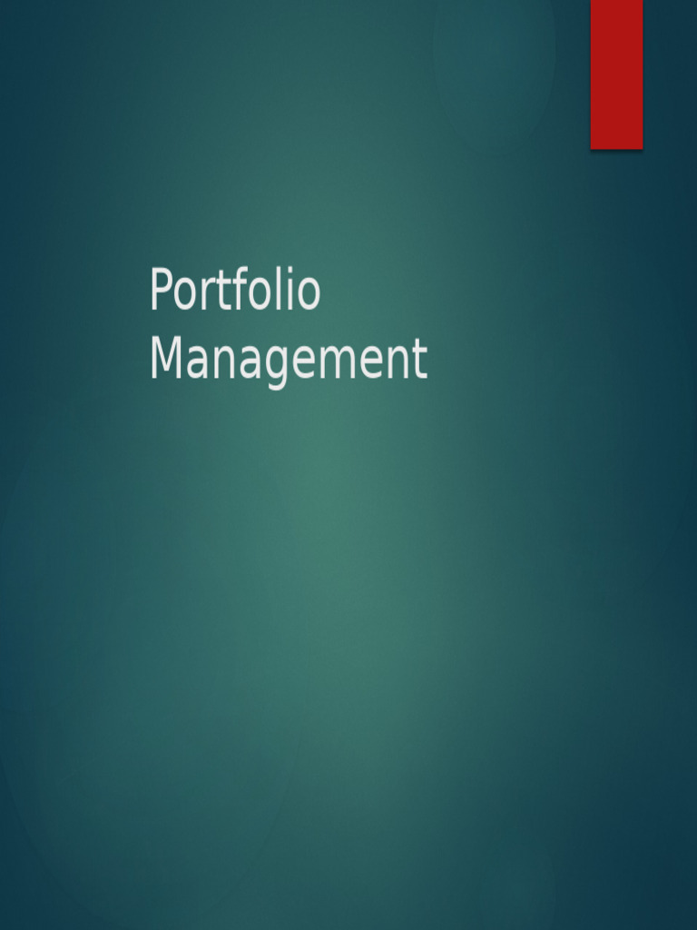 Tech Portfolio Management Guide | PDF | Investing | Investment Management