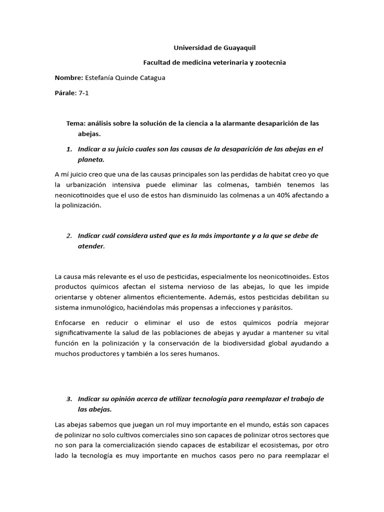Analisis Abejas de Quinde | PDF | Ciencia y matemáticas