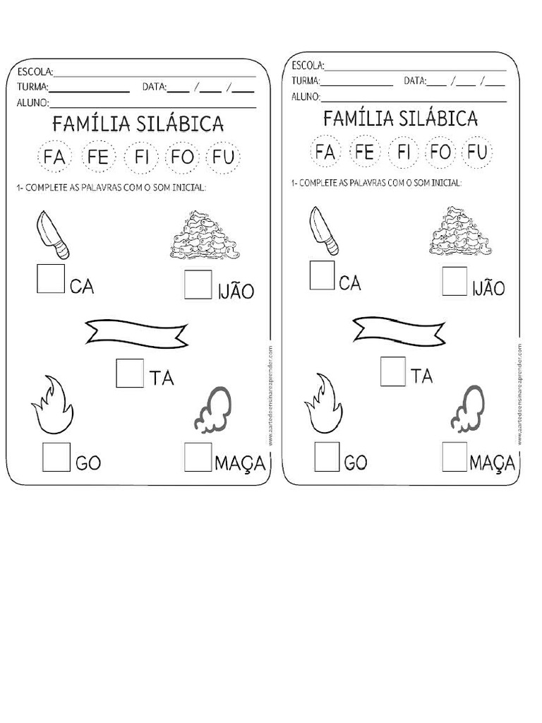 Familia Silabica Do F | PDF