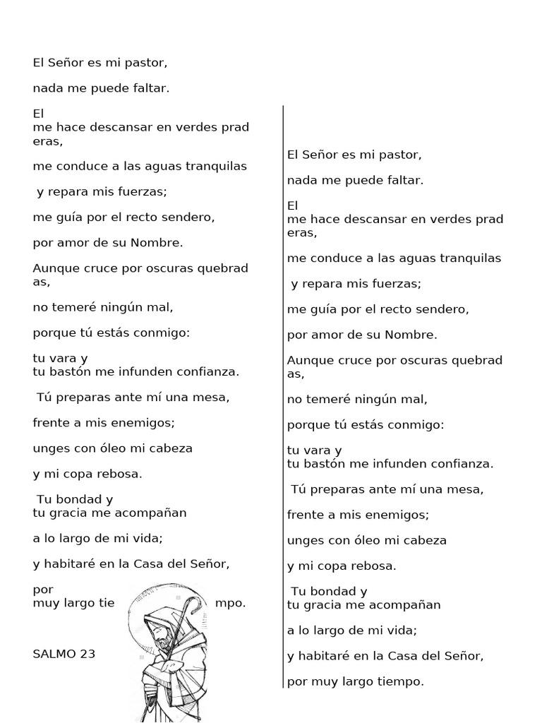 Salmo 23: El Señor es mi Pastor | PDF