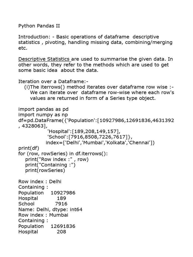 Pandas 2 Complete Notes Class XII | PDF | Comma Separated Values ...