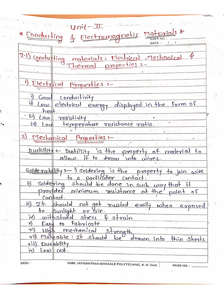 EMW - UNIT 2 NotesConducting & Electromagnetic Material | PDF