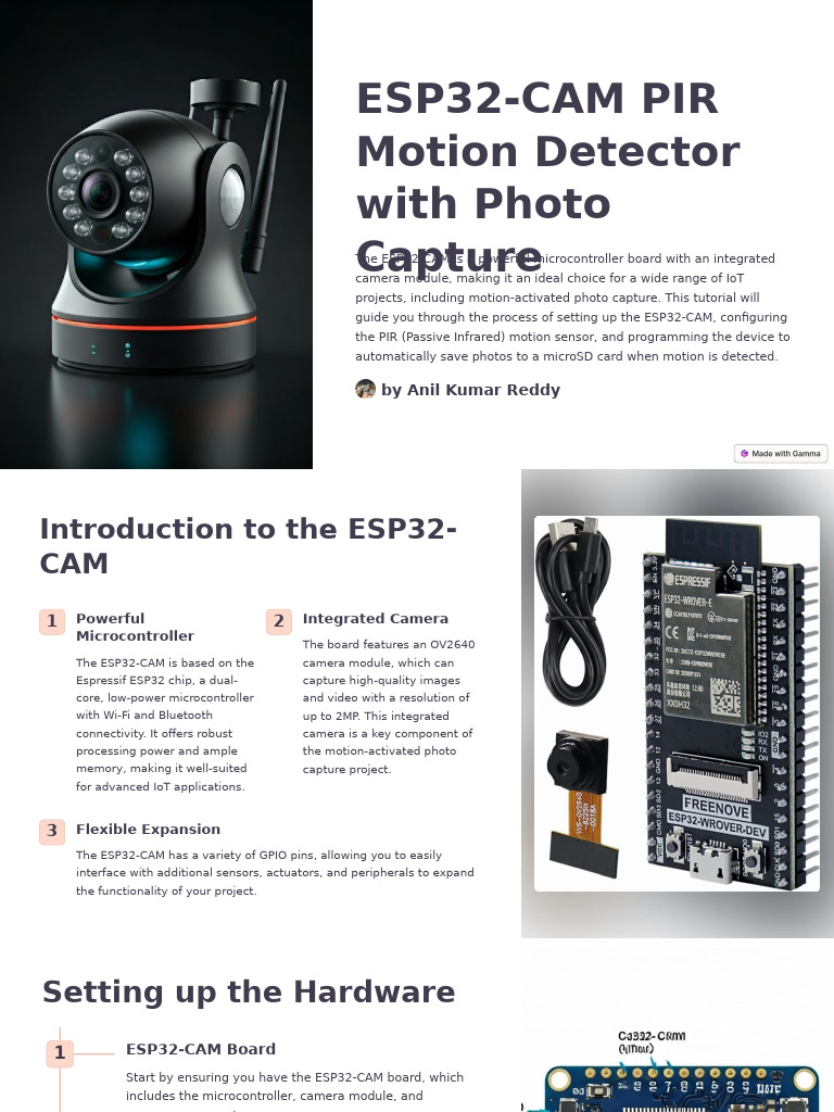 ESP32 CAM PIR Motion Detector With Photo Capture | PDF ...