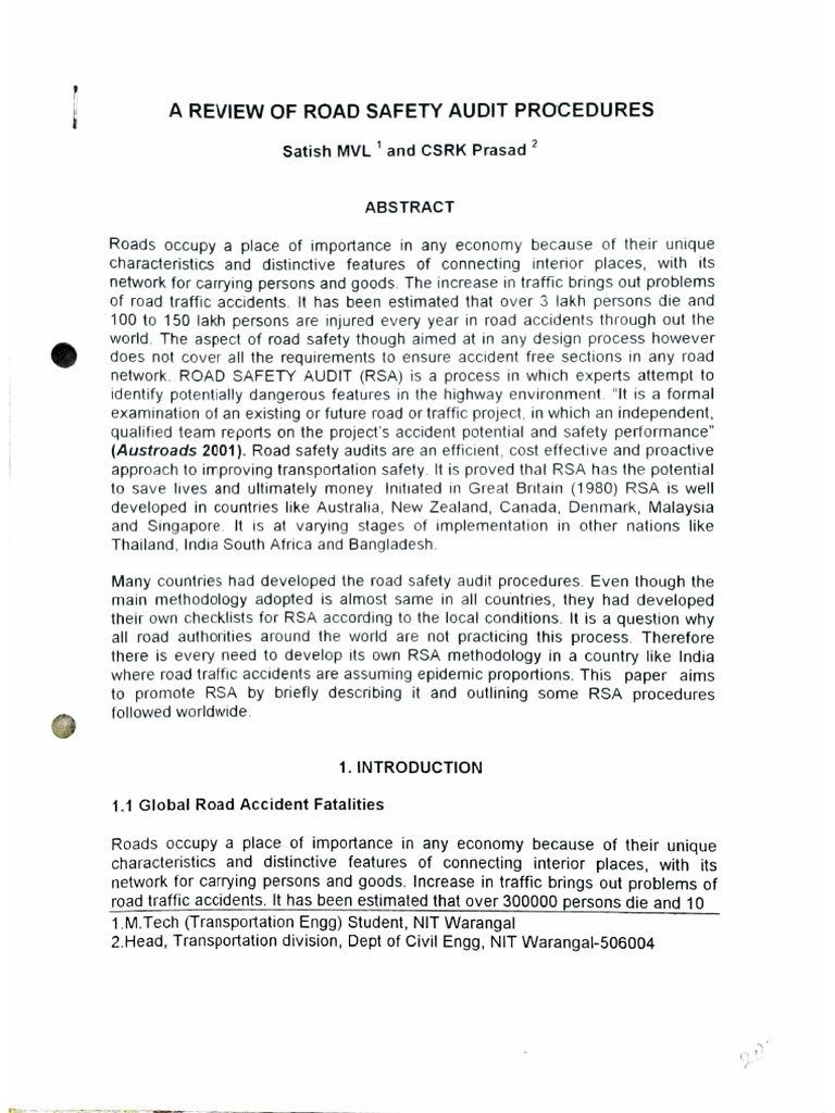 Nc20031205 06 Idrarnsg Irc Mvlsatish CSRK | PDF | Audit | Road