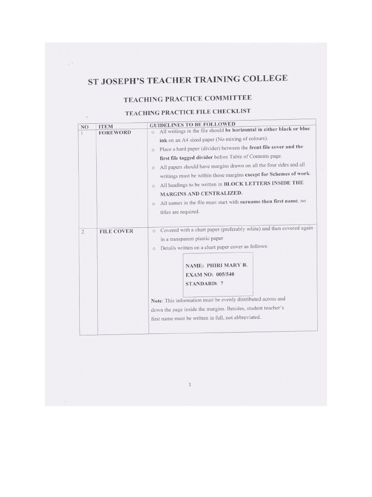 File Checklist | PDF