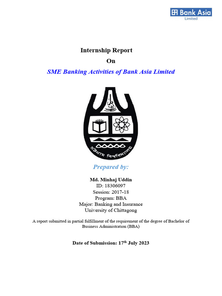 Intern Report (Sample) | PDF | Small And Medium Sized Enterprises | Banks