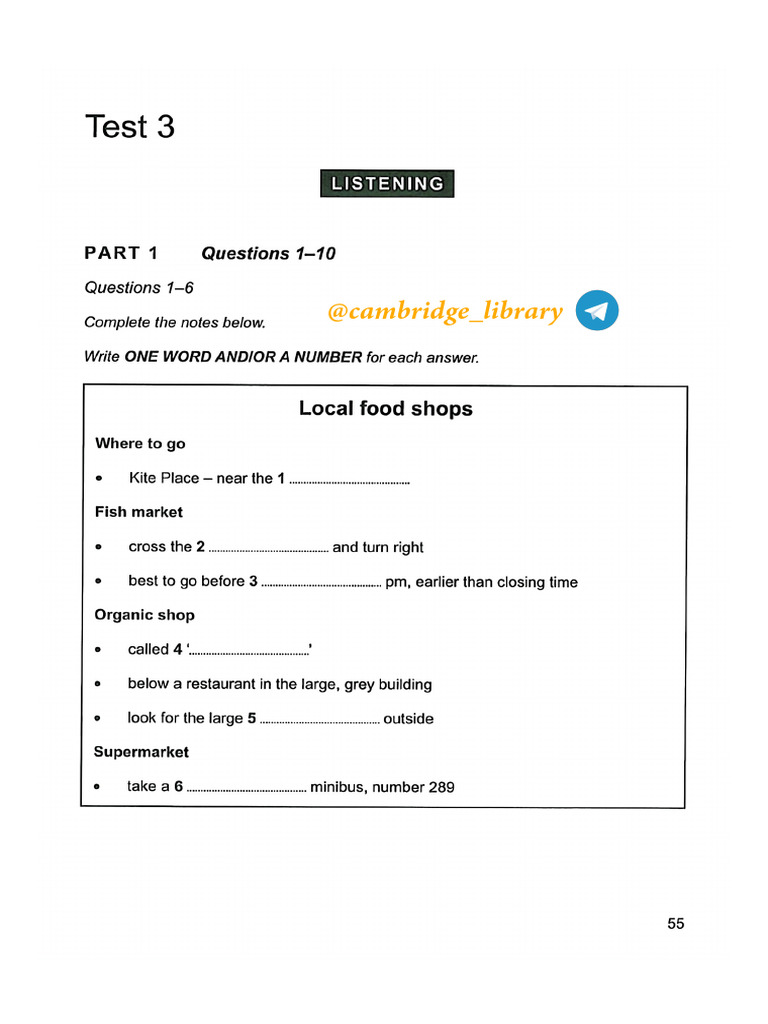 Local Food Shops Listening Guide | PDF