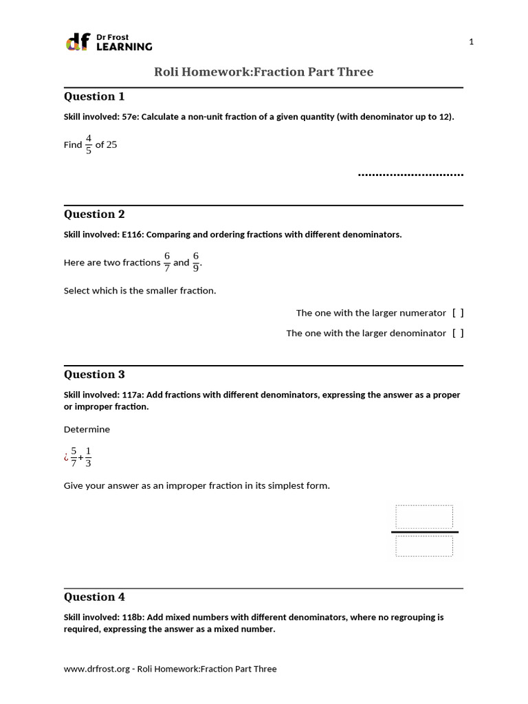Fraction Operations Homework Guide | PDF | Numbers | Elementary Mathematics