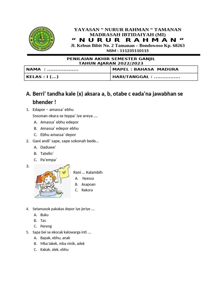 Panduan Lengkap Mengunduh Soal Bahasa Madura Kelas 1 SD Semester 2: Menemukan Sumber Belajar Berkualitas untuk Anak Anda