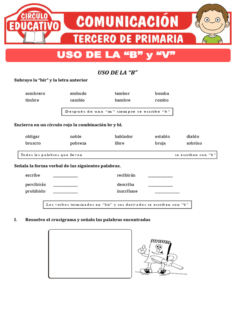 Ejercicios de Ortografía: Uso de B y V | PDF