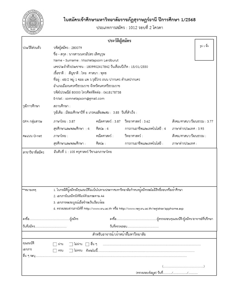 Repapplicant Application | PDF